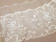 画像8: 19世紀末 アンティーク ドレスパーツ リボンのモチーフ アプリカシオン・アングルテール  4.2m 幅広22.5cmオフホワイト ボビンレース (8)