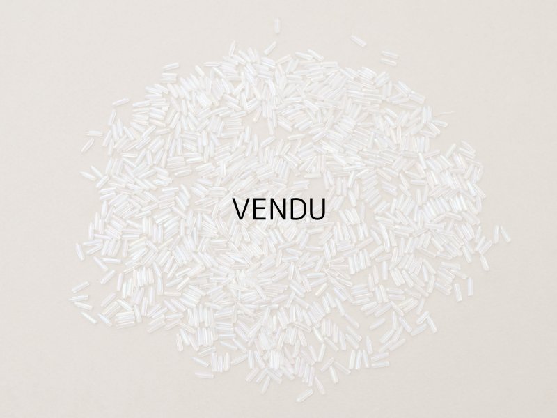 画像2: アンティーク ガラスビーズ カット入り オーロラ加工 ライン入り 2×7mm ストライプ 40g