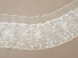 画像2: 19世紀末 アンティーク ドレスパーツ リボンのモチーフ アプリカシオン・アングルテール  4.2m 幅広22.5cmオフホワイト ボビンレース (2)
