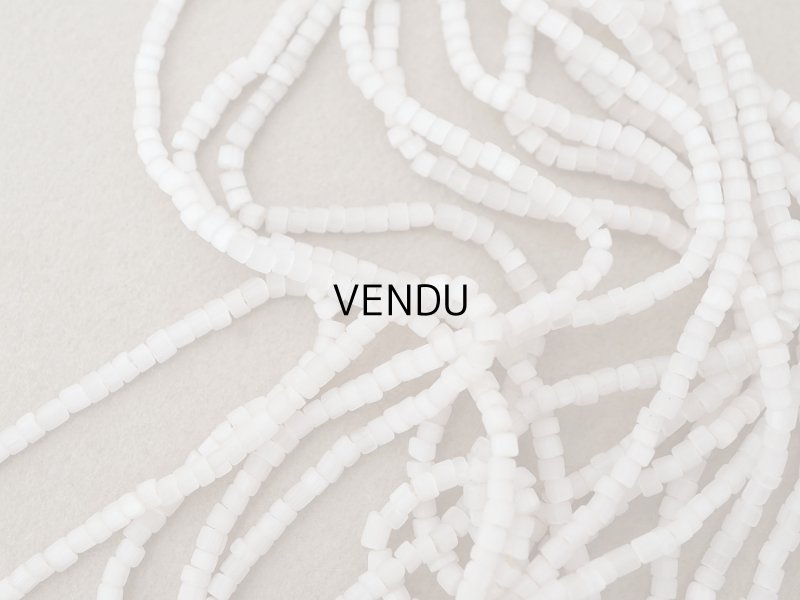 画像5: アンティーク ガラス製 サティネビーズ カット入り オフホワイト 2種セット 24g