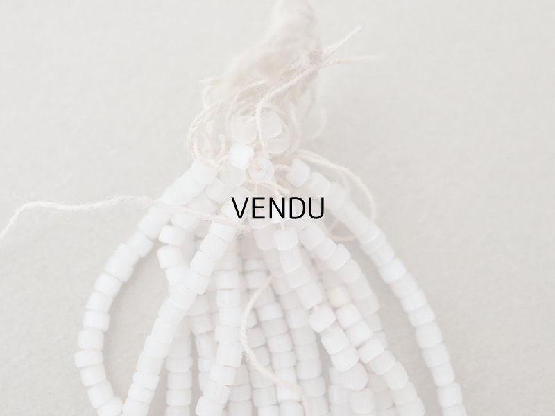 画像6: アンティーク ガラス製 サティネビーズ カット入り オフホワイト 2種セット 24g