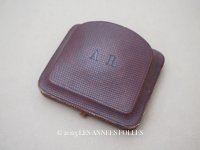 19世紀 アンティーク AR イニシャル入り ジュエリーボックス ボルドーブラウン ペンダント＆ピアス 