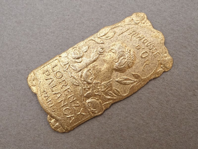 画像2: アンティーク 小さなパフュームラベル 貴婦人と薔薇 FRIMOUSSE D'OR - LORENZY-PALANCA -