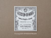 アンティーク パフュームラベル OIL LAVENDER ALPES FRANCAISE - CAMILLE ALBERT ET LALOUE -