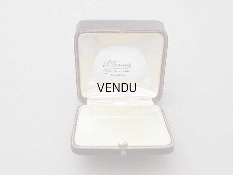 画像2: アンティーク 金彩入り 本革製 ジュエリーボックス ボルドー ブレスレット用