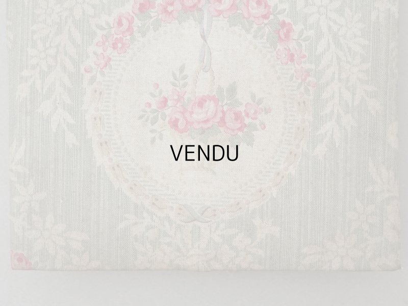 画像4: アンティーク 薔薇の花かごのメダイヨン カルトナージュボックス オリーブグリーン