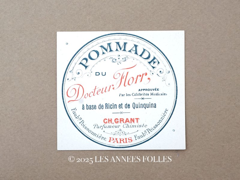 画像1: アンティーク パフュームラベル POMMADE DU Docteur Florr - CH.GRANT PARIS - 