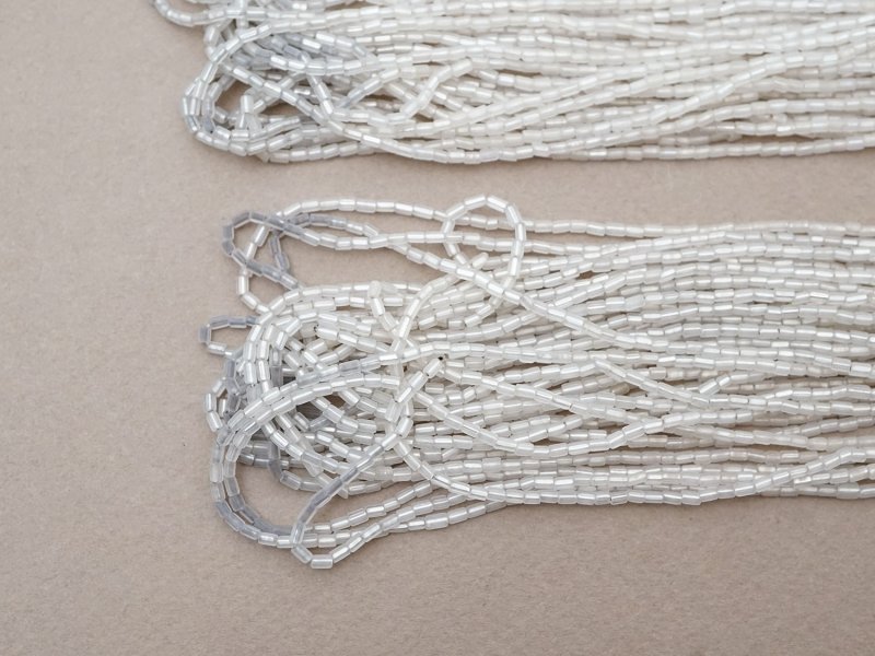 画像7: アンティーク シードビーズ 半透明＆シルバー ガラス製 1cm=4粒 36g