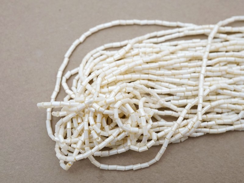 画像4: アンティーク シードビーズ 生成り エクリュ 1cm=4粒 32g