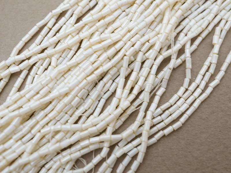 画像3: アンティーク シードビーズ 生成り エクリュ 1cm=4粒 32g