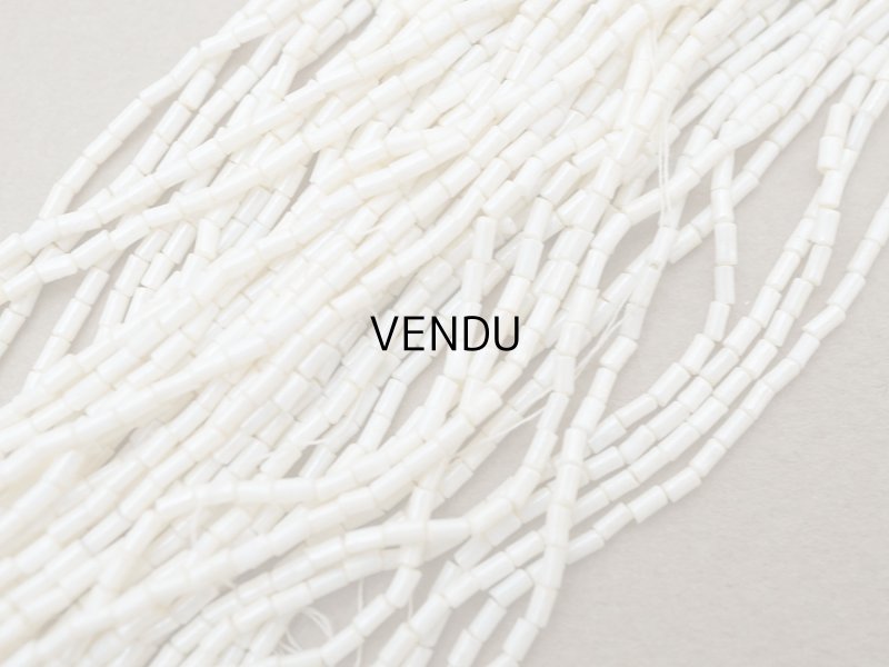 画像3: アンティーク シードビーズ 生成り エクリュ 1cm=4粒 27g