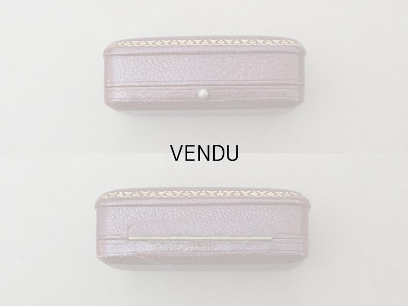 画像7: アンティーク 本革製 ジュエリーボックス 金彩入り ボルドー エパングル