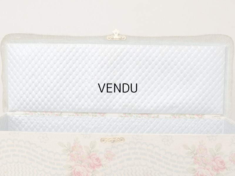 画像16: アンティーク グローブボックス 薔薇模様のカルトナージュボックス　