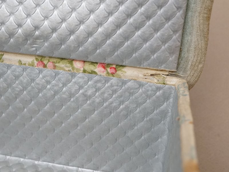 画像19: アンティーク グローブボックス 薔薇模様のカルトナージュボックス　