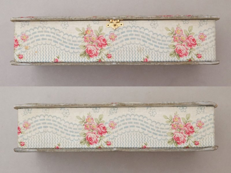 画像7: アンティーク グローブボックス 薔薇模様のカルトナージュボックス　