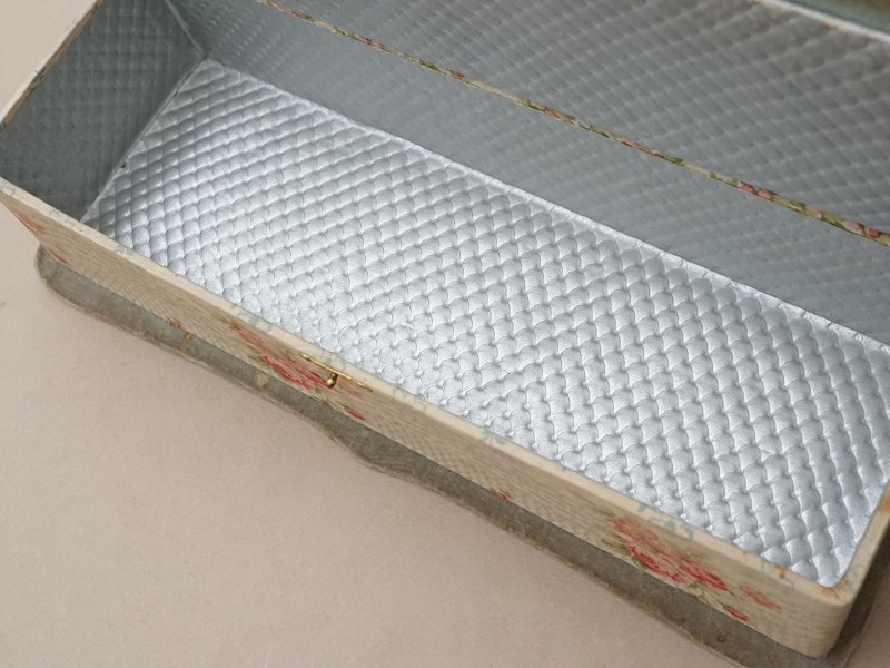 画像17: アンティーク グローブボックス 薔薇模様のカルトナージュボックス　