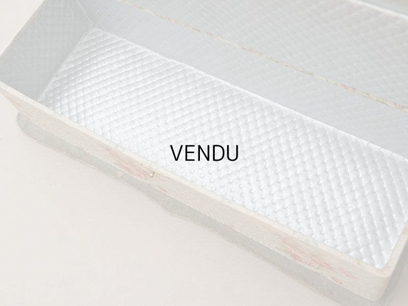 画像17: アンティーク グローブボックス 薔薇模様のカルトナージュボックス　