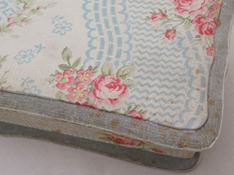 画像6: アンティーク グローブボックス 薔薇模様のカルトナージュボックス　