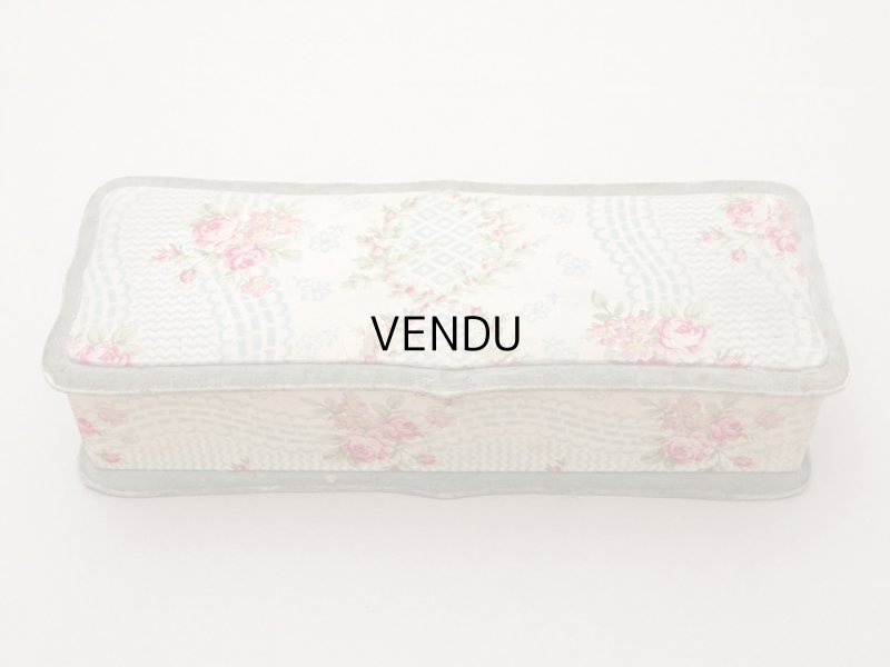 画像2: アンティーク グローブボックス 薔薇模様のカルトナージュボックス　