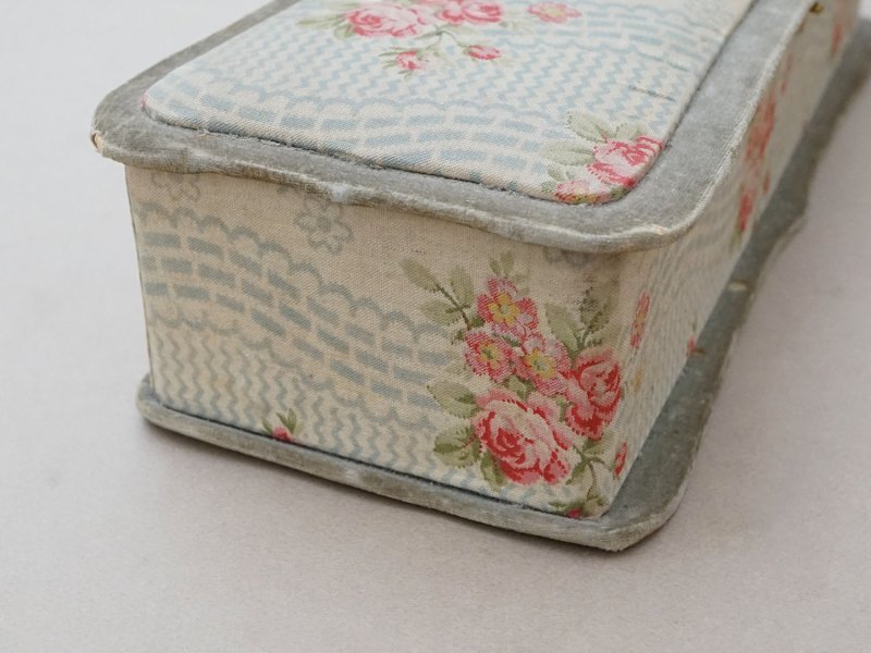 画像9: アンティーク グローブボックス 薔薇模様のカルトナージュボックス　