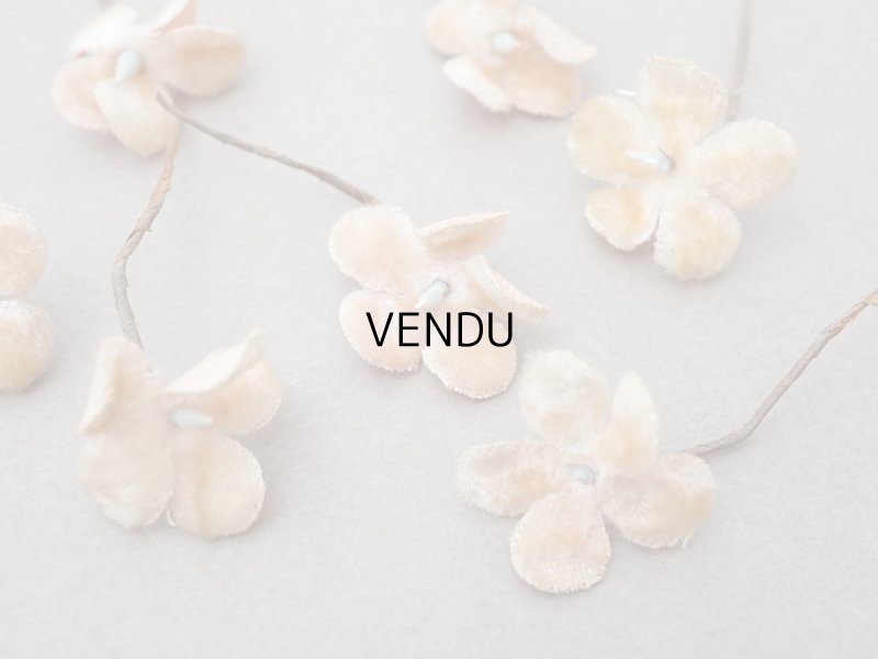 画像2: 【クリスマスセール2025対象外】アンティーク ベルベットの布花 9ピースのセット ピーチピンク