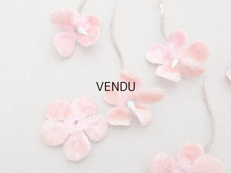 画像3: 【クリスマスセール2025対象外】アンティーク ベルベットの布花 9ピースのセット ピンク