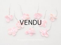 【クリスマスセール2025対象外】アンティーク ベルベットの布花 9ピースのセット ピンク