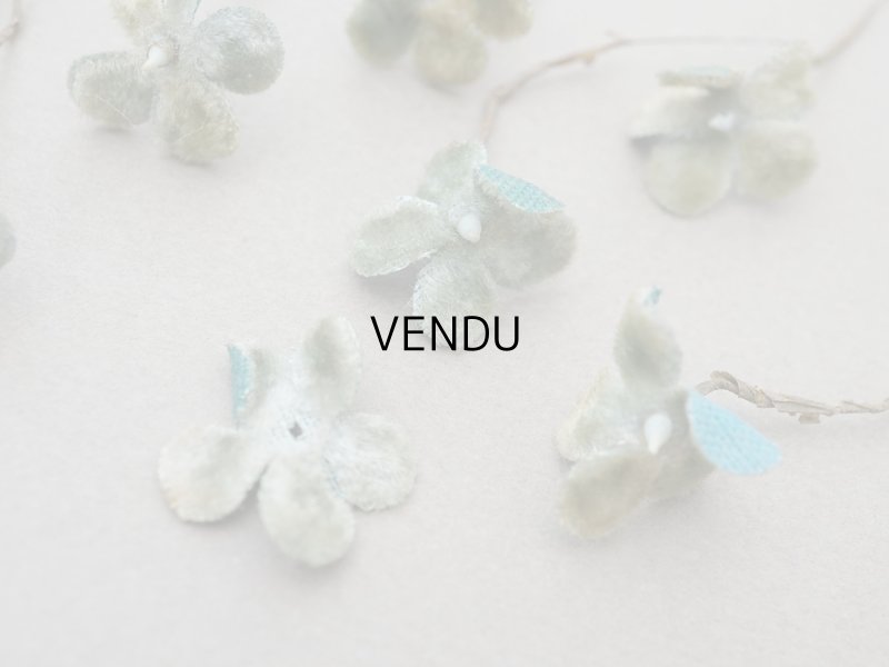 画像2: 【クリスマスセール2025対象外】アンティーク ベルベットの布花 9ピースのセット ブルーグリーン