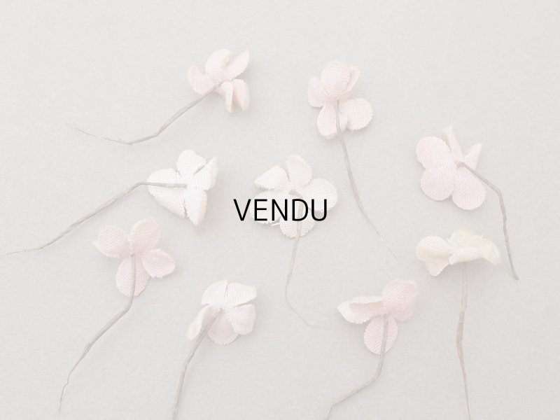 画像5: 【クリスマスセール2025対象外】アンティーク ベルベットの布花 9ピースのセット ピーチピンク