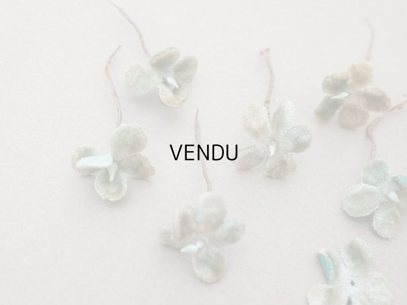 画像4: 【クリスマスセール2025対象外】アンティーク ベルベットの布花 9ピースのセット ブルーグリーン