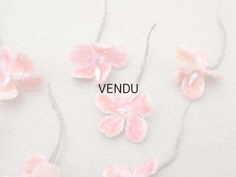 画像4: 【クリスマスセール2025対象外】アンティーク ベルベットの布花 9ピースのセット ピンク