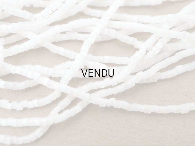 画像4: アンティーク ガラス製 サティネビーズ ホワイト 1cm=8粒