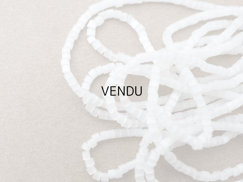 画像5: アンティーク ガラス製 サティネビーズ ホワイト 1cm=8粒