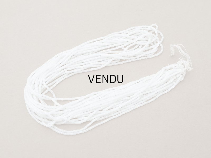 画像2: アンティーク ガラス製 サティネビーズ ホワイト 1cm=8粒