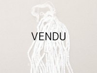 アンティーク ガラス製 サティネビーズ ホワイト 1cm=8粒