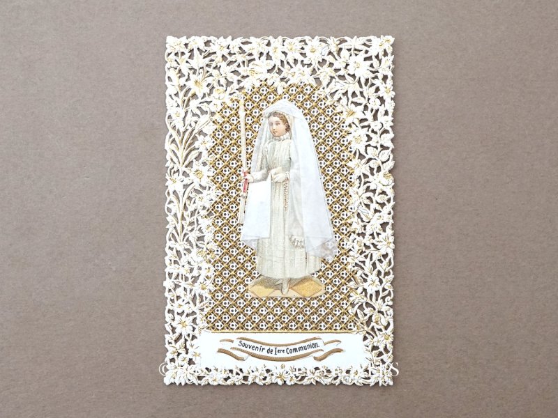 画像1: 【クリスマスセール2025対象外】アンティーク 初聖体のカニヴェ 