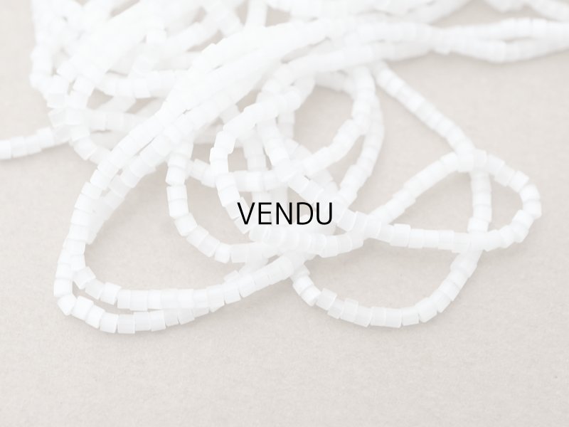 画像3: アンティーク ガラス製 サティネビーズ ホワイト 1cm=8粒