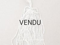 アンティーク ライン入り クリア＆シルバー シードビーズ ガラスビーズ 63g