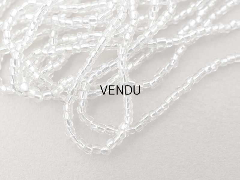 画像3: アンティーク クリア＆シルバー シードビーズ  ガラスビーズ 1cm=8粒