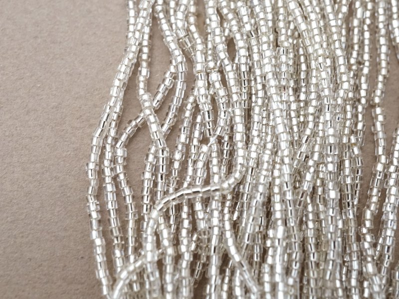 画像4: アンティーク クリア＆シルバー シードビーズ  ガラスビーズ 39g 1cm=9粒