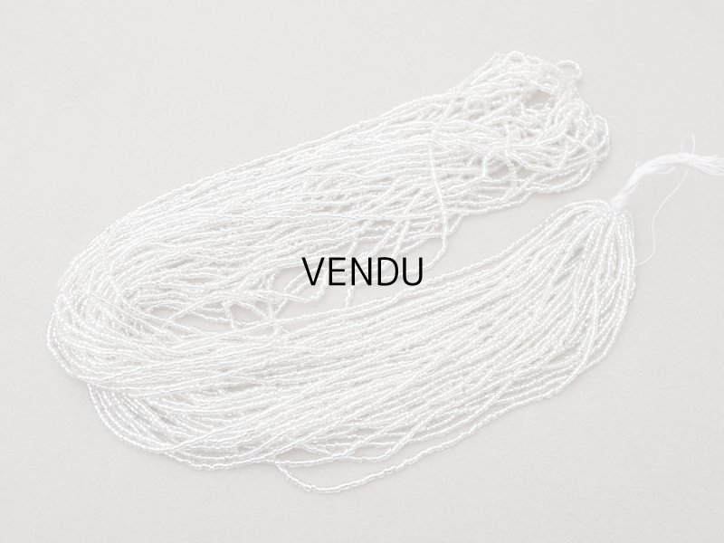 画像2: アンティーク クリア＆シルバー シードビーズ  ガラスビーズ 39g 1cm=9粒