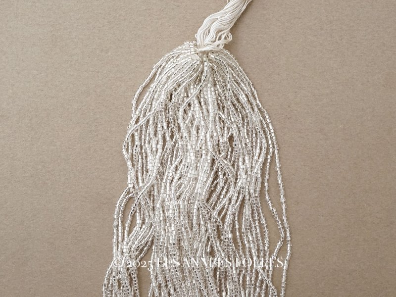 画像1: アンティーク クリア＆シルバー シードビーズ  ガラスビーズ 34〜42g 1cm=8.5粒