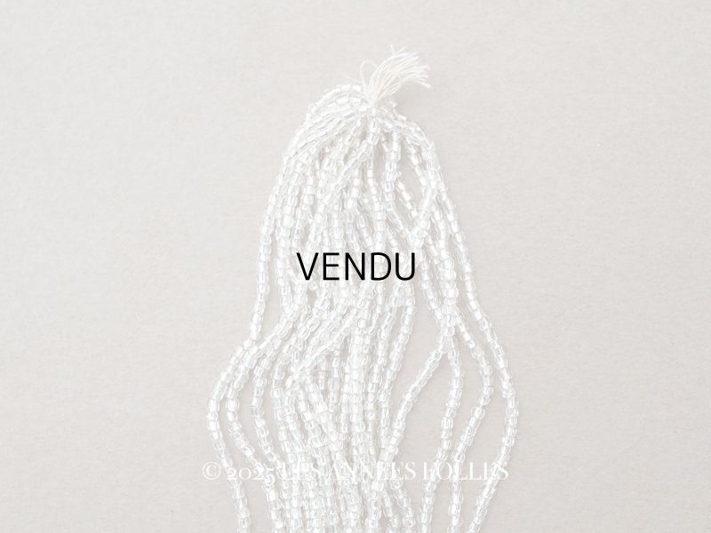 画像1: アンティーク クリア＆シルバー シードビーズ  ガラスビーズ 1cm=8粒