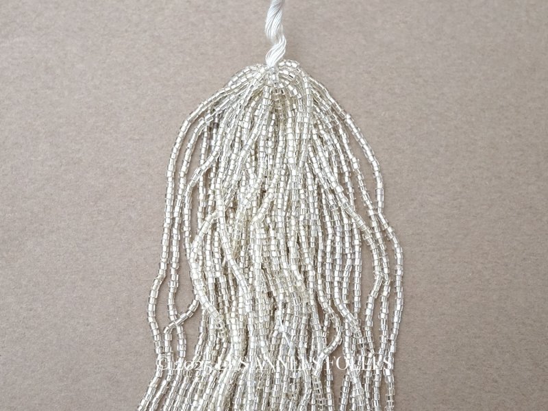 画像1: アンティーク クリア＆シルバー シードビーズ  ガラスビーズ 39g 1cm=9粒