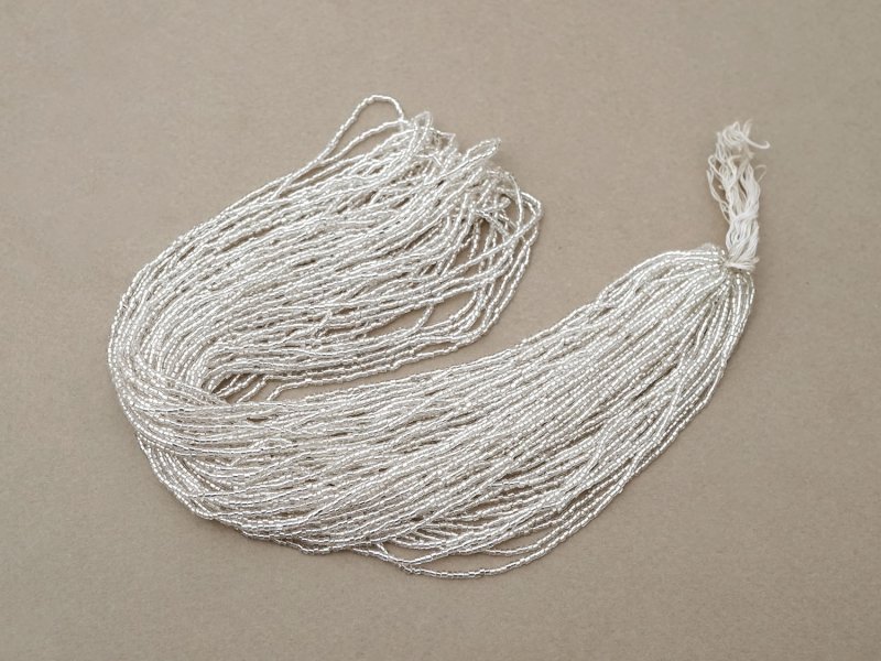 画像2: アンティーク クリア＆シルバー シードビーズ  ガラスビーズ 34〜42g 1cm=8.5粒