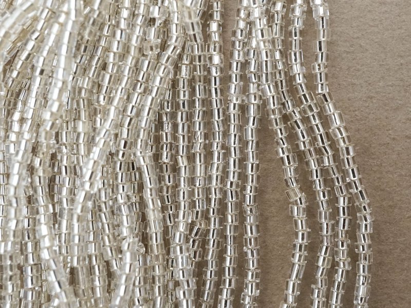 画像3: アンティーク クリア＆シルバー シードビーズ  ガラスビーズ 39g 1cm=9粒