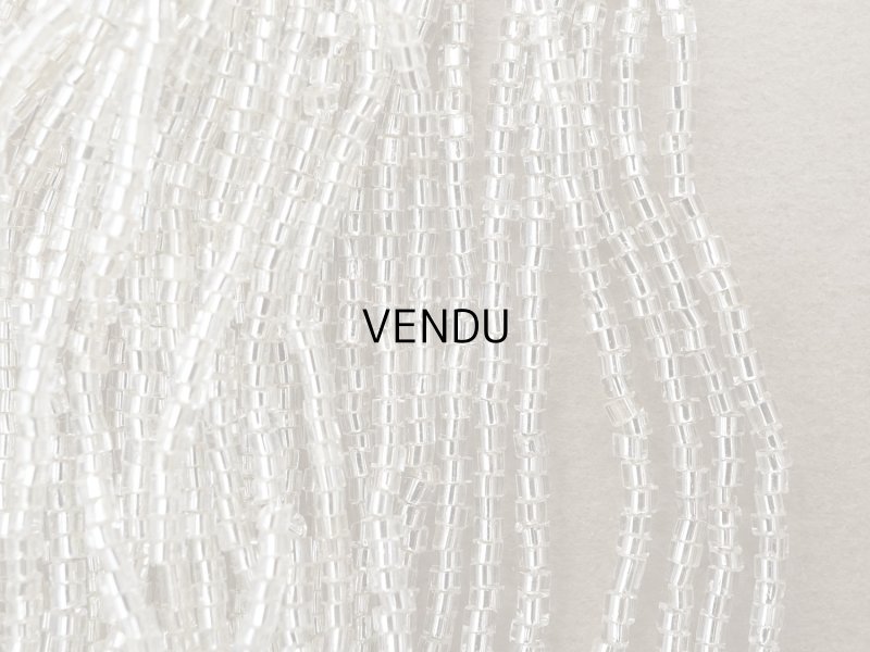 画像3: アンティーク クリア＆シルバー シードビーズ  ガラスビーズ 39g 1cm=9粒