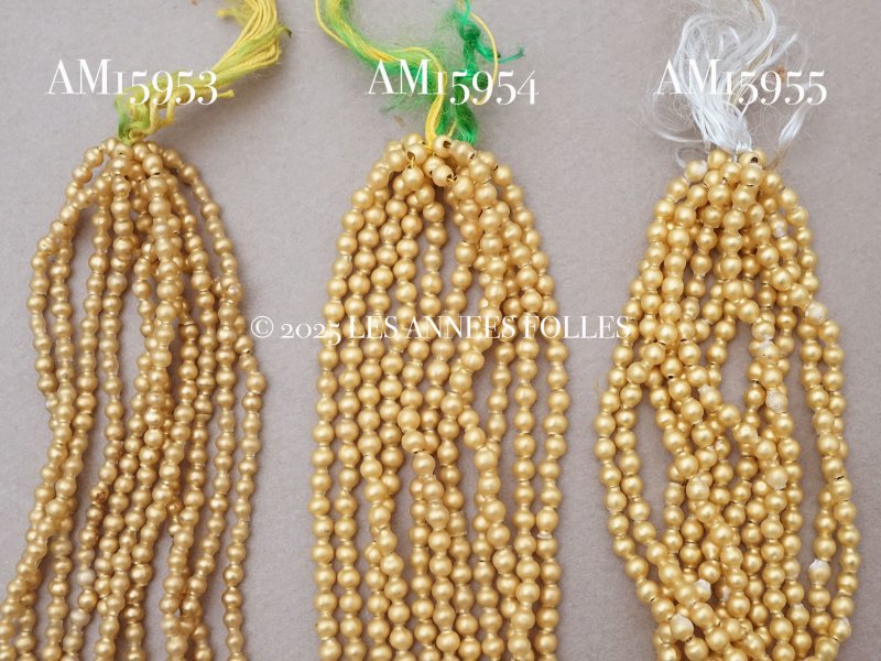 画像4: アンティーク スフレビーズ 丸 3mm強 ゴールド 吹きガラス製ビーズ 約930ピース