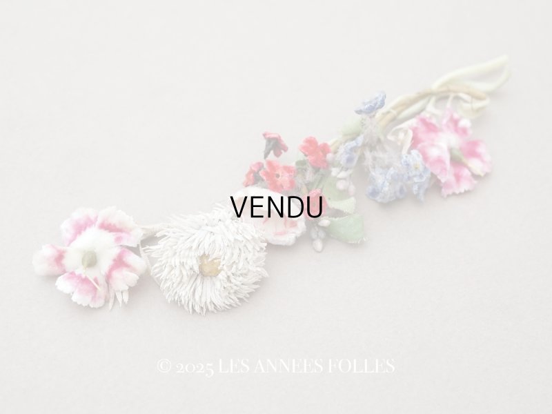 画像1: 【クリスマスセール2025対象外】アンティーク ベルベットの布花のブーケ　