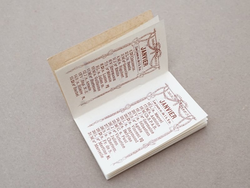 画像6: 【クリスマスセール2025対象外】1911年 アンティーク 薔薇とリボンのガーランド 小さなカレンダーのカルネ  - CHOCOLAT MASSON -